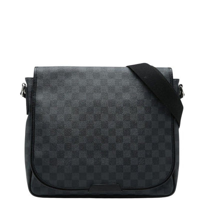 Louis Vuitton Damier Graphite Daniel MM Crossbody Shoulder Bag Black Leather