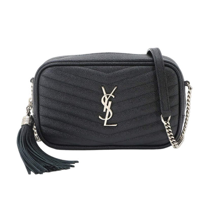Saint Laurent Chain Shoulder Bag Leather Black