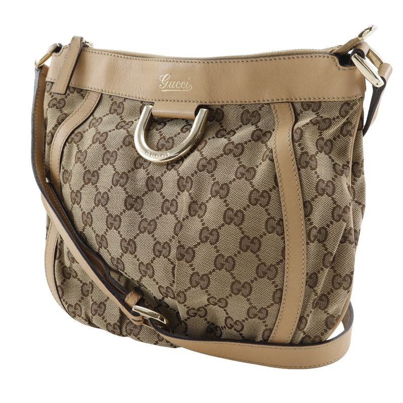 Gucci Abbey Line 203257 GG Canvas Brown Women's Shoulder Bag