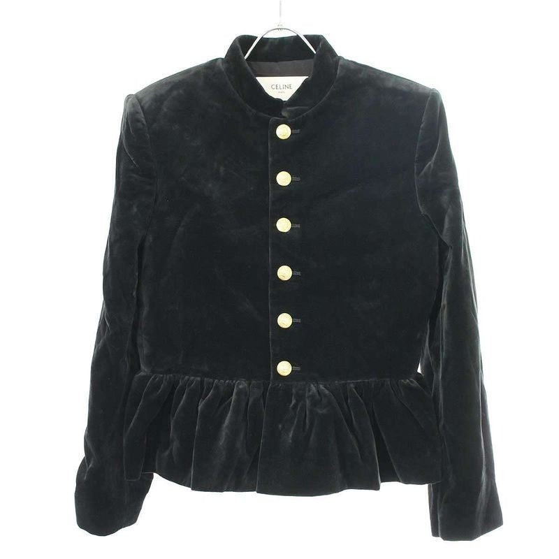Celine 21 AW Chass Eur Jacket Velvet 2 V81 D226 D Black 40