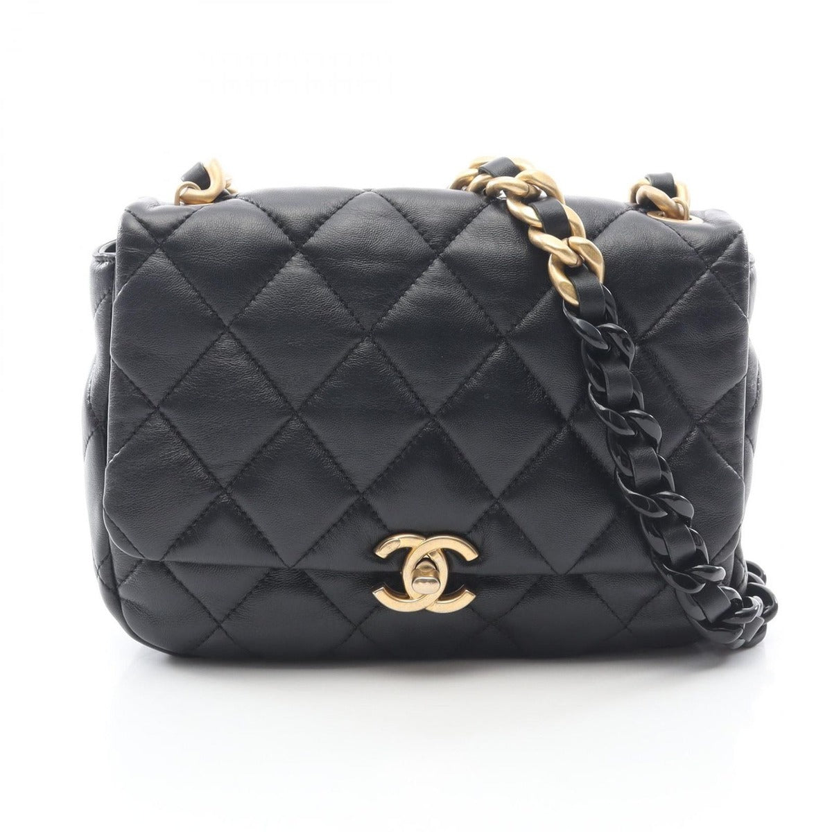 Chanel Shoulder Bag Quilted Black Lambskin