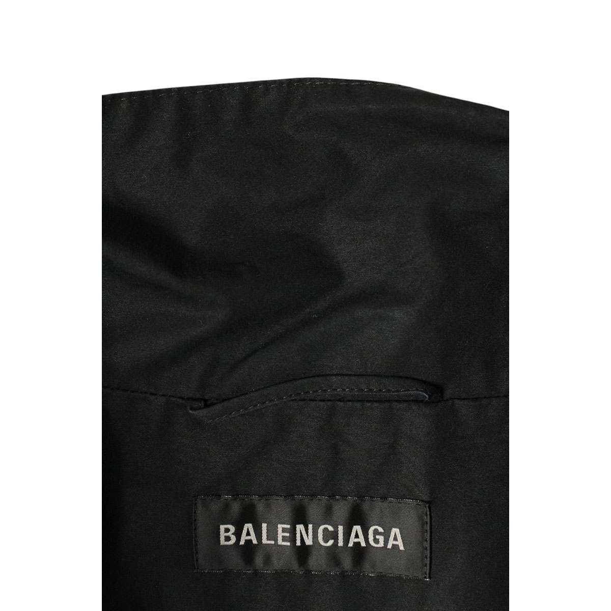 Balenciaga Logo Print Poplin Shirt Jacket Black Green — view 3