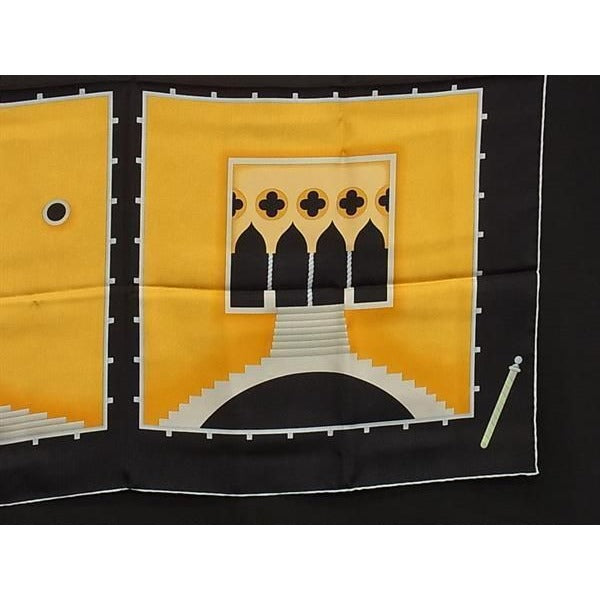 Bvlgari Scarf Yellow Black 100% Silk — view 4