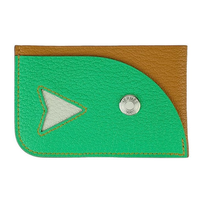 Hermes Card Case Poisson Ckac Caramel vert Comics FIZZ Greenish