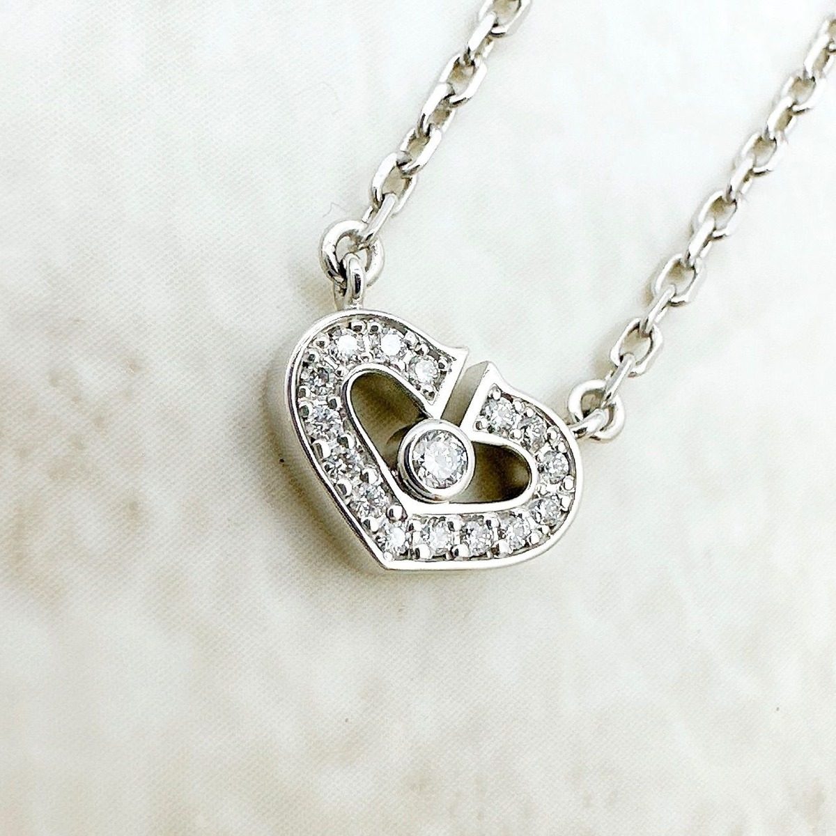 Cartier Cheart Diamond White Gold Necklace 39 cm — view 2