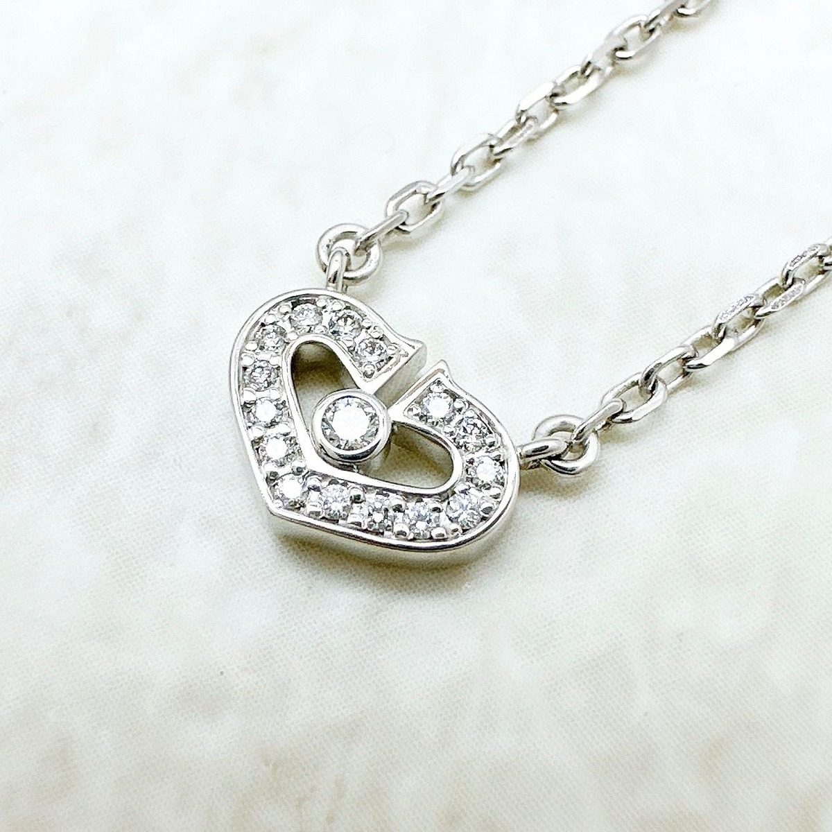 Cartier Cheart Diamond White Gold Necklace 39 cm — view 3