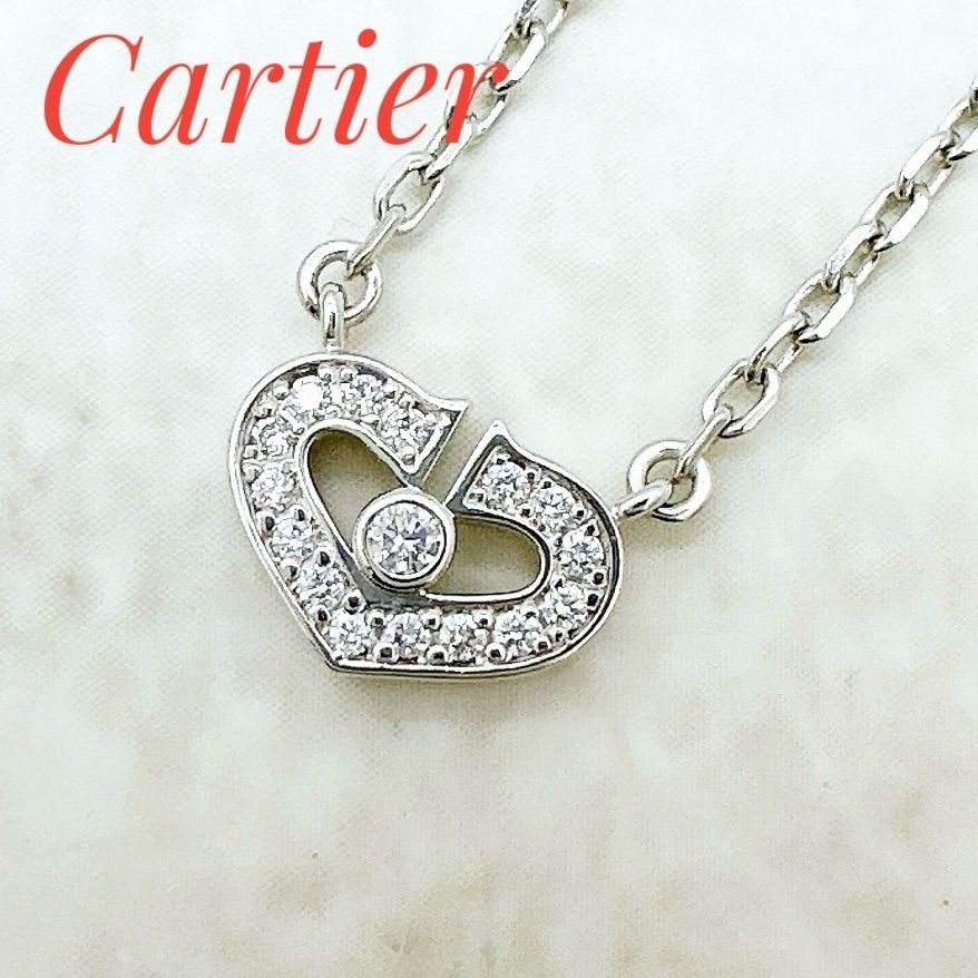 Cartier Cheart Diamond White Gold Necklace 39 cm