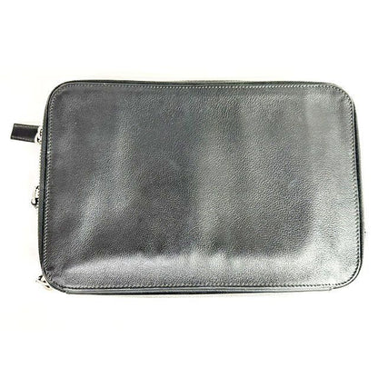 Prada Clutch Second Triangle Logo Saffiano Leather Black Aa — view 2