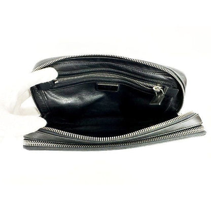 Prada Clutch Second Triangle Logo Saffiano Leather Black Aa — view 4