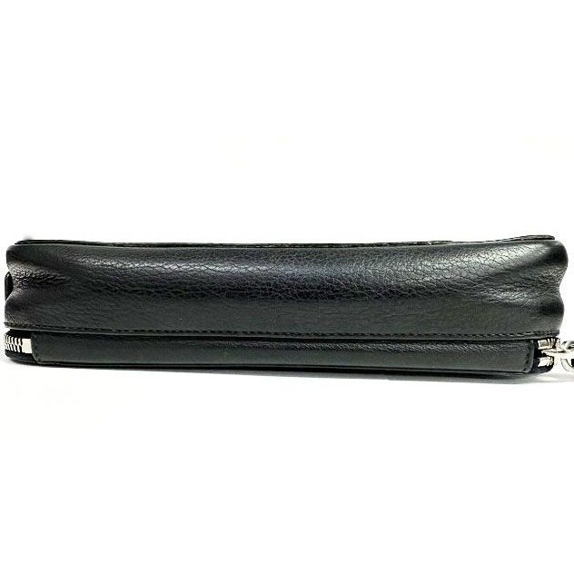 Prada Clutch Second Triangle Logo Saffiano Leather Black Aa — view 6