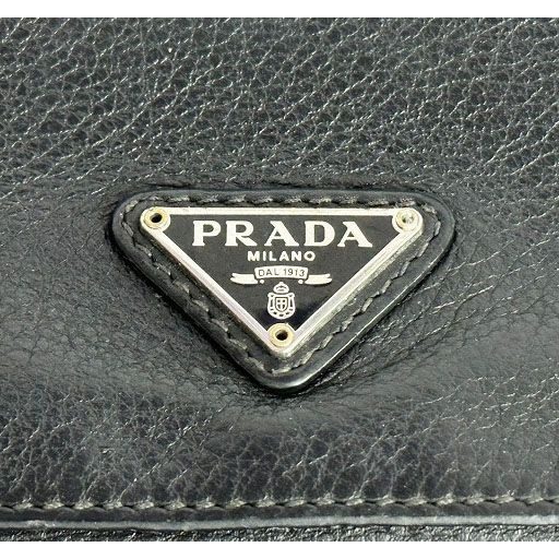 Prada Clutch Second Triangle Logo Saffiano Leather Black Aa — view 7