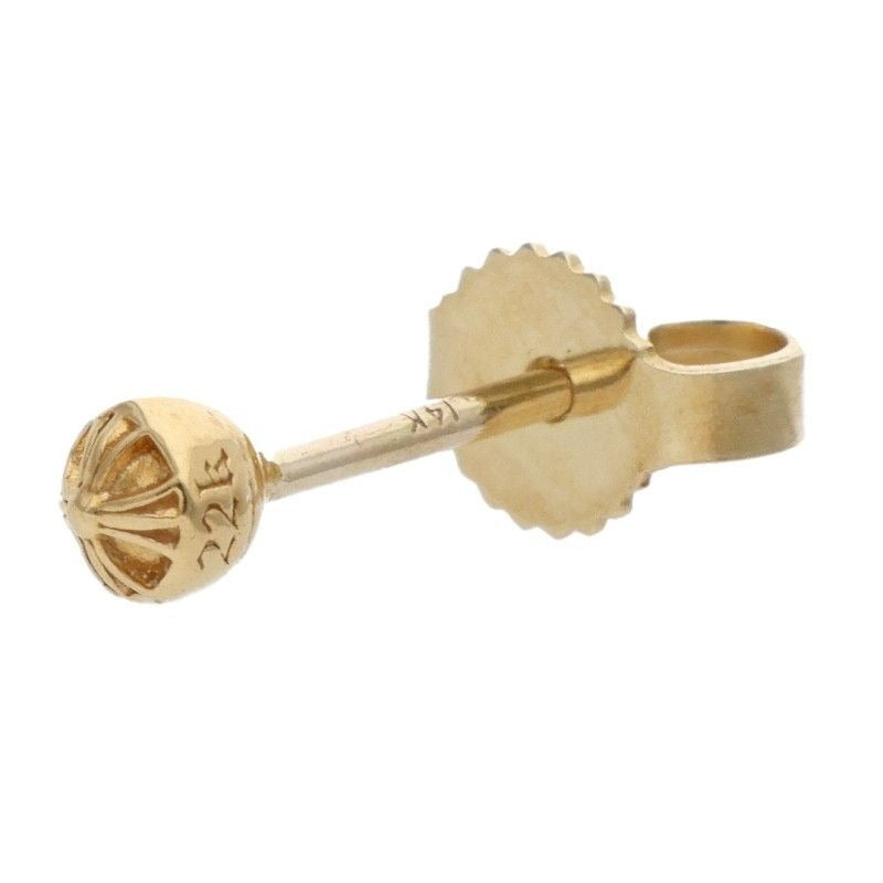 Chrome Hearts 22k Stud Crs Ball Mini Cross Gold Earrings