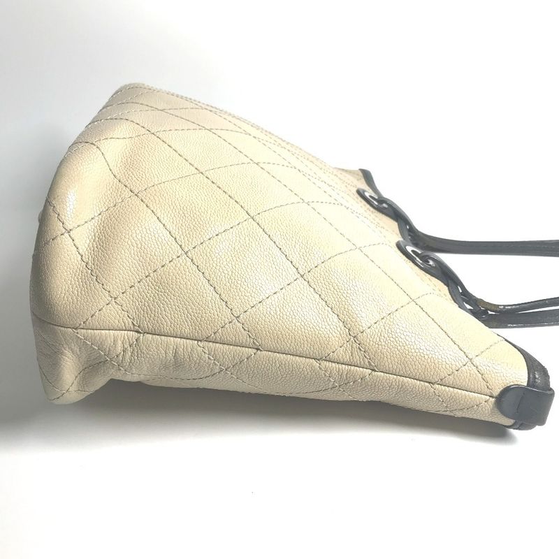 Chanel Shoulder Bag On The Road Matelasse Quilted Bicolor A92211 Caviar Skin