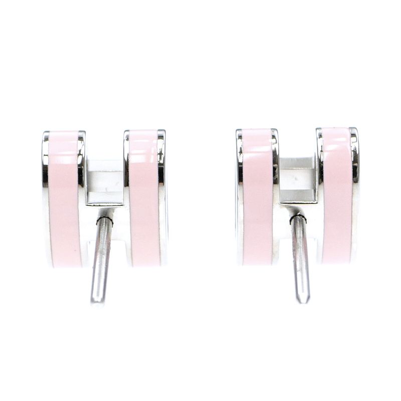 Hermes Earrings Pop Ash Mini H Pair Pink Silver Color Jewelry Others