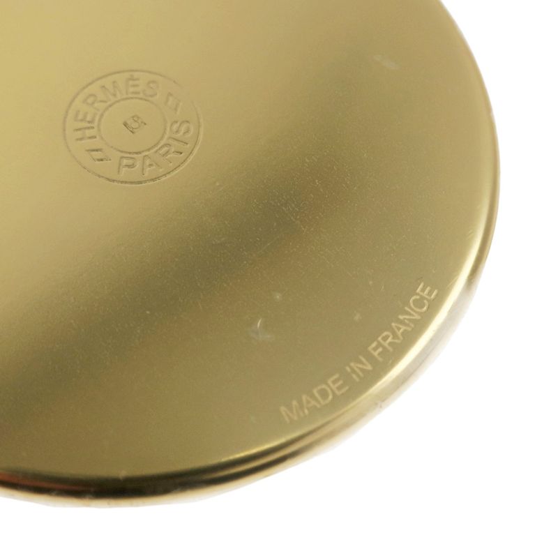 Hermes Medaille Quadrige GM Blanc Gold Hardware Pendant Necklace