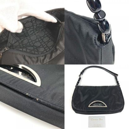 DIOR Shoulder Bag Maris Pearl Logo Nylon Black