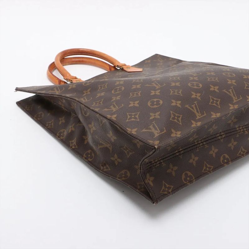 Louis Vuitton Monogram Sac Pura M51140 Leather Tote Bag Shoulder Hand A4 Brown