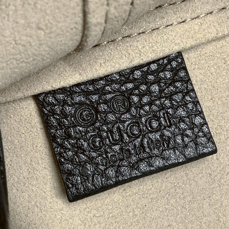 Gucci Tote Bag GG Marmont 779831 Black Leather