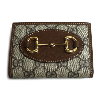 Gucci Horsebit 1955 Card Case Wallet Bifold Wallet Beige/ebony 726846 92tcg