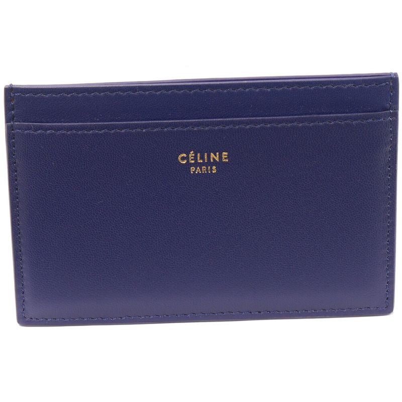 Celine Card Case Pass Holder Calf Indigo Tan Xt107 il