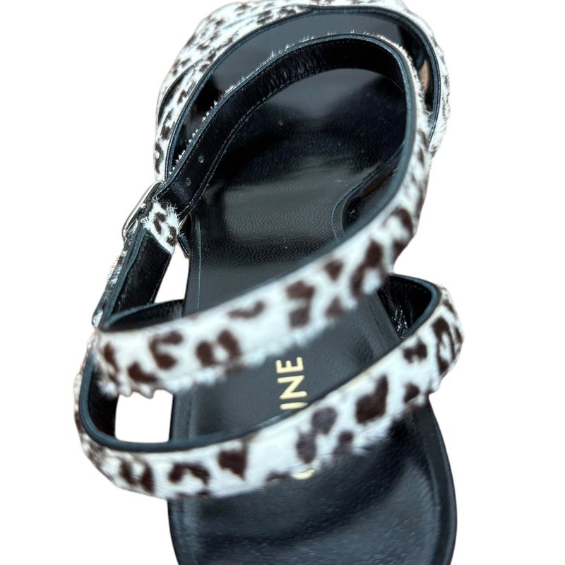 Unused Celine Animal Print Halaco Low Heel Sandals 36.5 Equivalent To 23.5cm