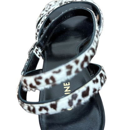 Unused Celine Animal Print Halaco Low Heel Sandals 36.5 Equivalent To 23.5cm