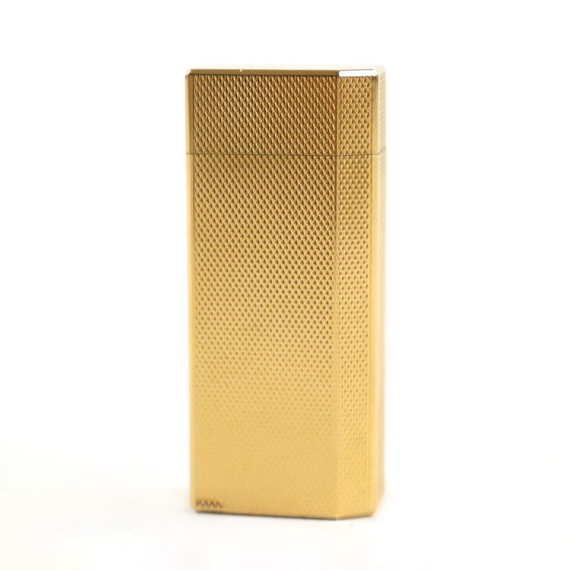 Cartier Pentagonal All-over Pattern Short Roller Lighter Gold With Case Swiss
