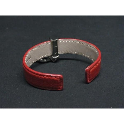 Bvlgari Bangle Doppiotondo Red Leather Silver — view 3