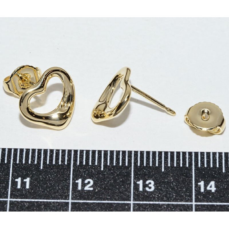 Tiffany & Co Earrings 18K Yellow Gold Elsa Peretti Open Heart 11 mm — view 3