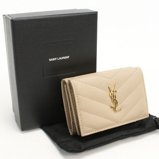 Saint Laurent Tiny Wallet Monogram Origami Trifold Calfskin