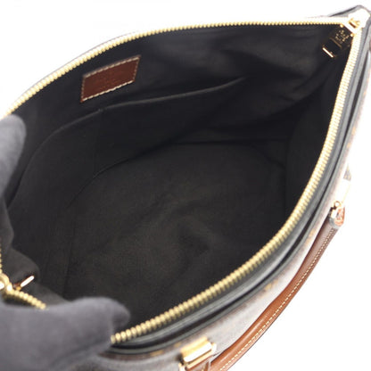 Louis Vuitton Handbag Pallas Noir Black Canvas Leather Brown — view 3