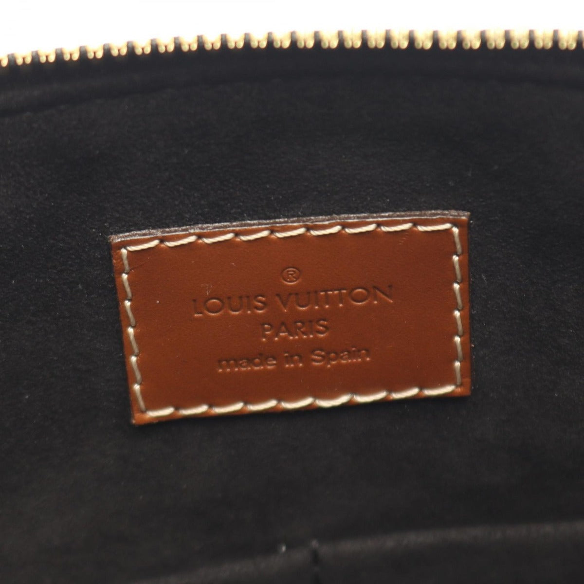 Louis Vuitton Handbag Pallas Noir Black Canvas Leather Brown — view 4