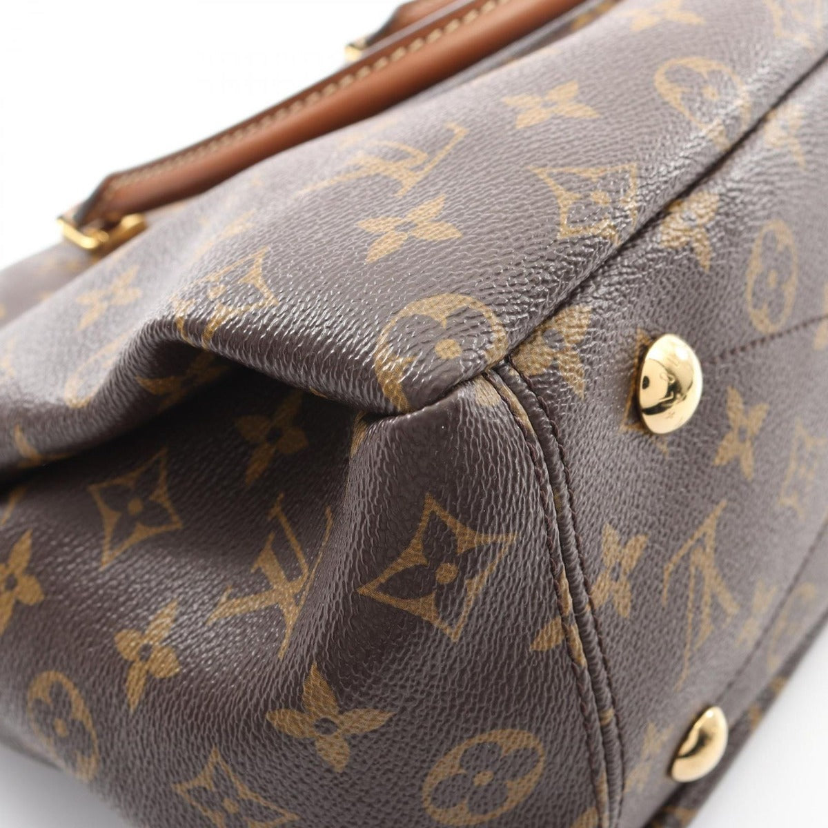 Louis Vuitton Handbag Pallas Noir Black Canvas Leather Brown — view 7