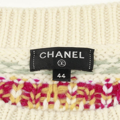 Chanel Knit Coconage Wool Sweater White Pink. Yellow — view 3
