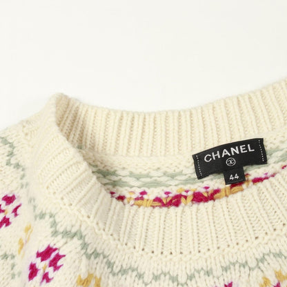 Chanel Knit Coconage Wool Sweater White Pink. Yellow — view 6
