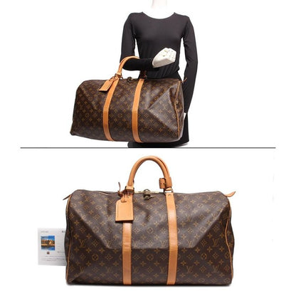 Louis Vuitton Boston Bag Double Zipper Closure Gold Hardware Keepall 50 — view 8
