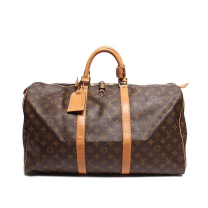 Louis Vuitton Boston Bag Double Zipper Closure Gold Hardware Keepall 50