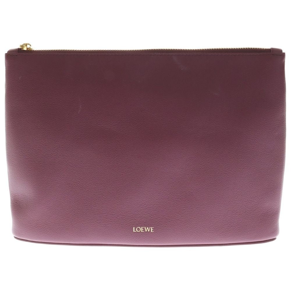 Loewe Oblong Pouch Plai Crimson Ply Clutch Red