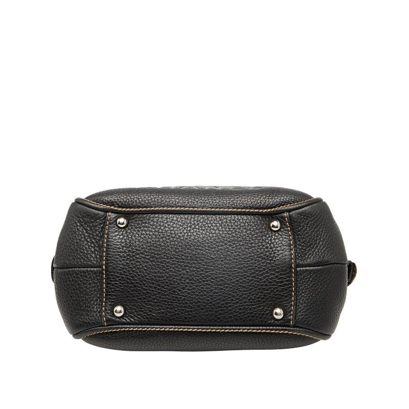 Chanel Logo Fringe Mini Boston Bag Handbag Black Caviar Skin Ladies Chanel