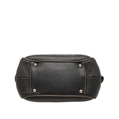 Chanel Logo Fringe Mini Boston Bag Handbag Black Caviar Skin Ladies Chanel