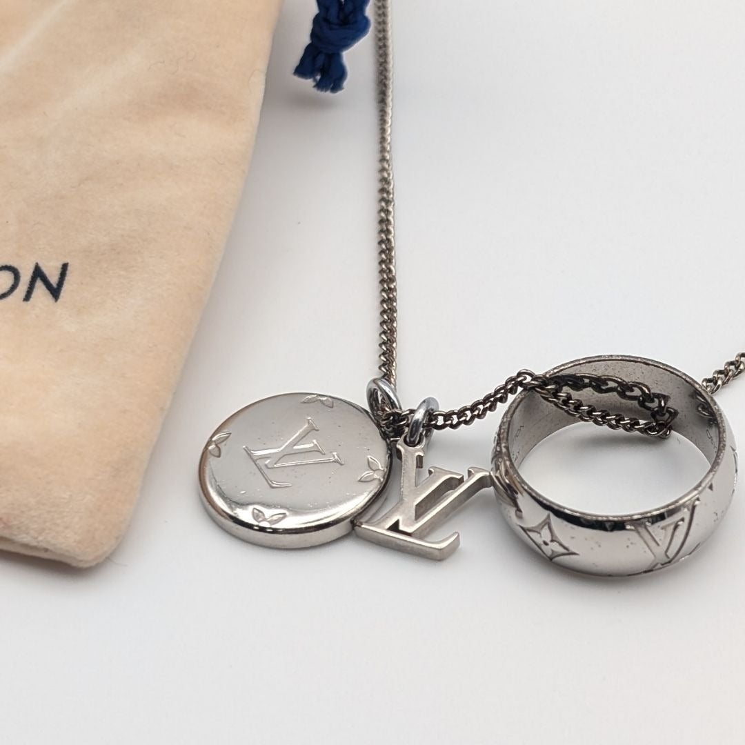 Louis Vuitton Monogram Ring Necklace LV Logo