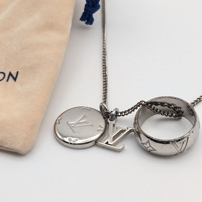 Louis Vuitton Monogram Ring Necklace LV Logo