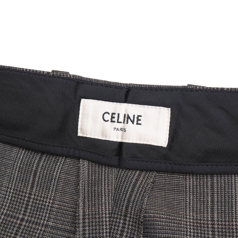 Celine Pants Size 40 Wide Cropped Pants Checked Made In Italy 20251021 Ra6407