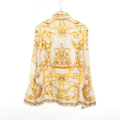 Fendi Fendace Fender Cheer FF Pattern Silk Shirt Beige. Yellow — view 2