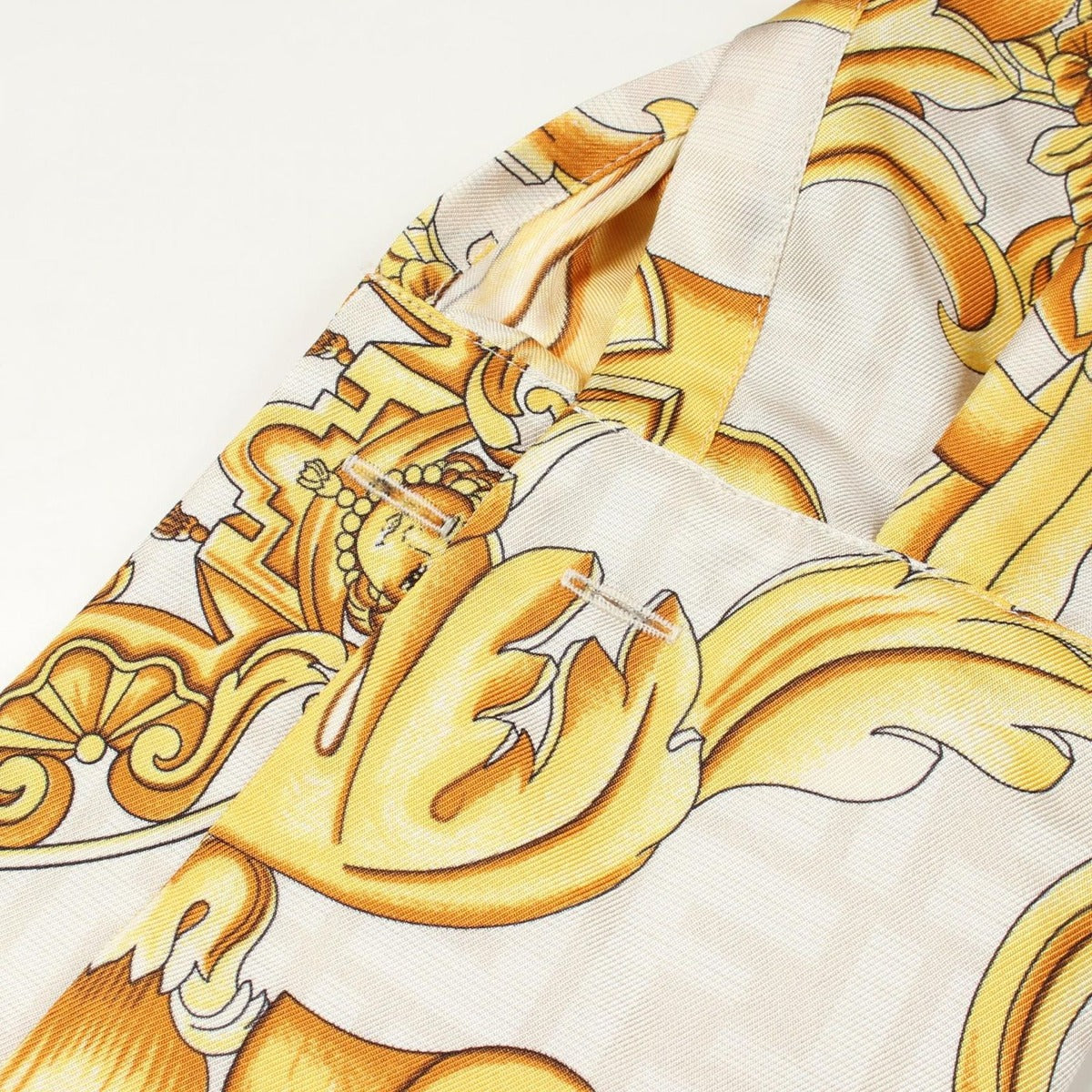 Fendi Fendace Fender Cheer FF Pattern Silk Shirt Beige. Yellow — view 7