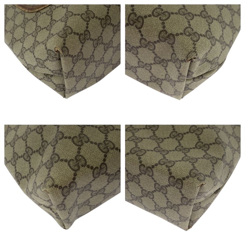 Gucci Vintage Old Gucci Sherry Line Beige Brown GG Supreme Canvas 39 02 003