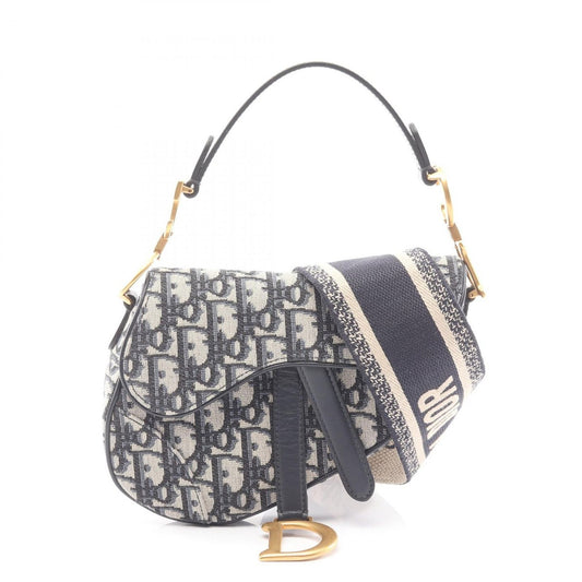Dior Saddle Bag Mini Bree Kujagado Navy Canvas Leather