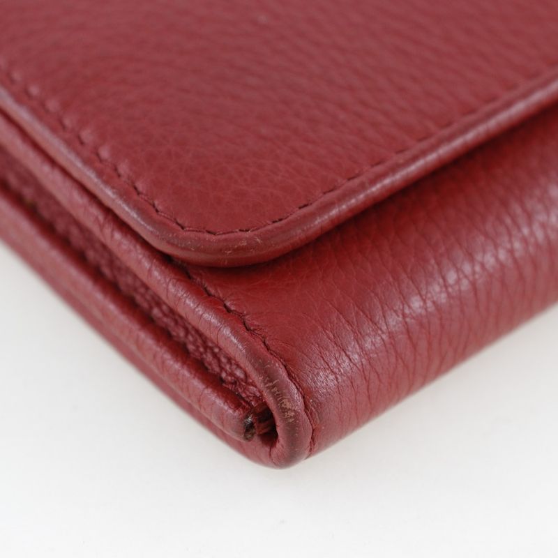 Prada Vittero Dino 1mh132 Leather Red Ladies Long Wallet