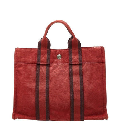 Hermes Fourre Tout PM Mini Tote Red Canvas