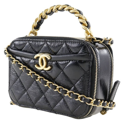 Chanel Mini Handbag Matelasse 2WAY Shoulder Lambskin Black Ladies Handbag